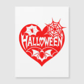 Halloween Hart, Rode Hartvorm, Spinnenweb Magnetische Uitnodiging (Voorkant)