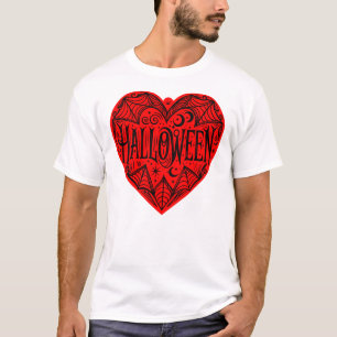 Halloween Hart, Rode Hartvorm, Vakantie T-shirt