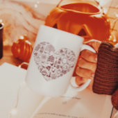 Halloween Hart Rood Spooky Doodles Halloween Mok