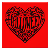 Halloween Hart, Zwart Hart, Feestdag Foto Afdruk (Voorkant)