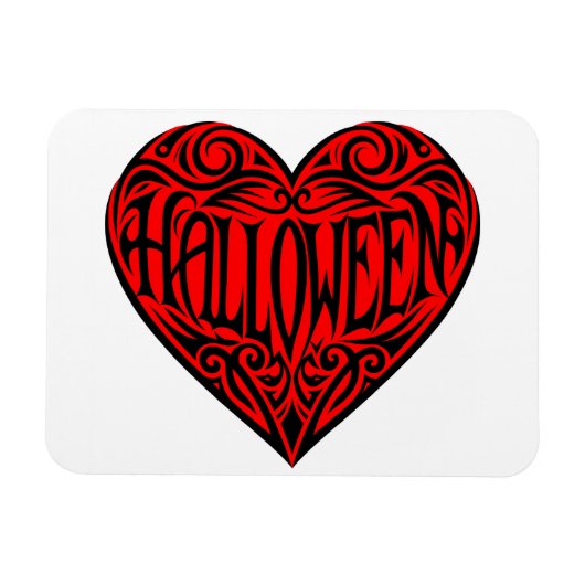 Halloween Hart, Zwart Hart, Feestdag Magneet (Horizontaal)