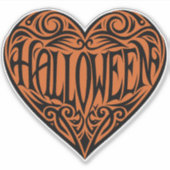 Halloween Hart, Zwart Hart, Feestdag Sticker (Voorkant)