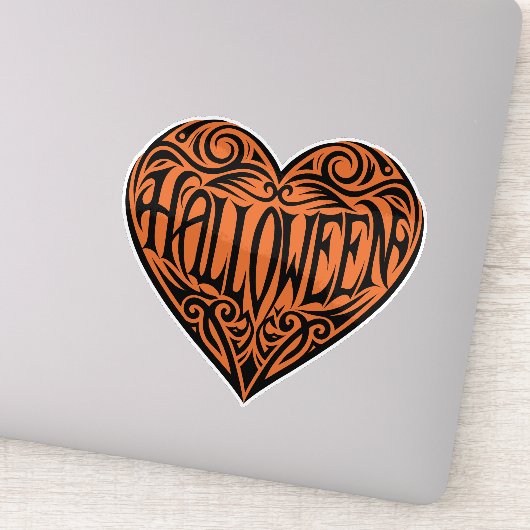 Halloween Hart, Zwart Hart, Feestdag Sticker (Detail)