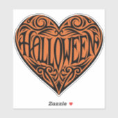 Halloween Hart, Zwart Hart, Feestdag Sticker (Vel)