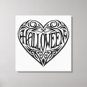 Halloween Hart, Zwart Hart, Vakantie Canvas Afdruk (Voorkant)