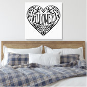 Halloween Hart, Zwart Hart, Vakantie Canvas Afdruk (Insitu (Slaapkamer))