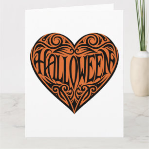Halloween Hart, Zwart Hart, Vakantie Kaart