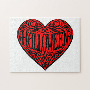 Halloween Hart, Zwart Hart, Vakantie Legpuzzel
