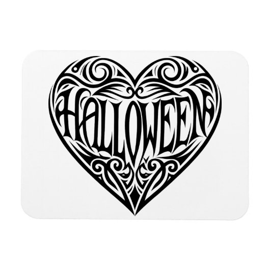 Halloween Hart, Zwart Hart, Vakantie Magneet (Horizontaal)