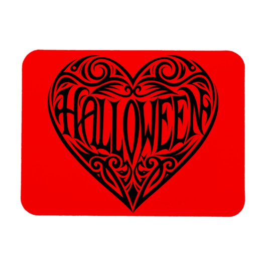 Halloween Hart, Zwart Hart, Vakantie Magneet (Horizontaal)