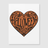 Halloween Hart, Zwart Hart, Vakantie Magnetische Uitnodiging (Voorkant)