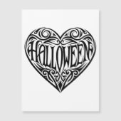 Halloween Hart, Zwart Hart, Vakantie Magnetische Uitnodiging (Voorkant)