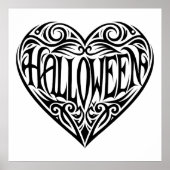 Halloween Hart, Zwart Hart, Vakantie Poster (Voorkant)
