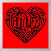 Halloween Hart, Zwart Hart, Vakantie Poster (Voorkant)