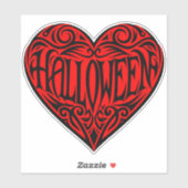 Halloween Hart, Zwart Hart, Vakantie Sticker (Vel)