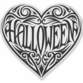 Halloween Hart, Zwart Hart, Vakantie Sticker (Voorkant)