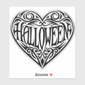 Halloween Hart, Zwart Hart, Vakantie Sticker (Vel)