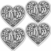 Halloween Hart, Zwart Hart, Vakantie Sticker (Voorkant)