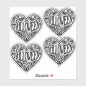 Halloween Hart, Zwart Hart, Vakantie Sticker (Vel)