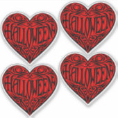 Halloween Hart, Zwart Hart, Vakantie Sticker (Voorkant)