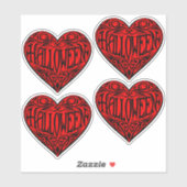 Halloween Hart, Zwart Hart, Vakantie Sticker (Vel)