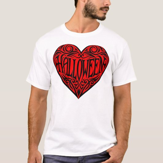 Halloween Hart, Zwart Hart, Vakantie T-shirt (Voorkant)
