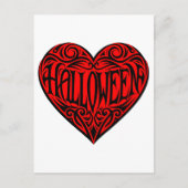 Halloween Hart, Zwarte Hart, Feestdag Briefkaart (Voorkant)