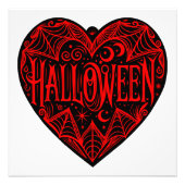 Halloween Hart, Zwarte Hartvorm, Feestdag Foto Afdruk (Voorkant)