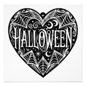 Halloween Hart, Zwarte Hartvorm, Feestdag Foto Afdruk (Voorkant)