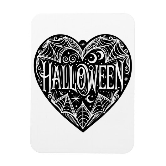 Halloween Hart, Zwarte Hartvorm, Feestdag Magneet (Verticaal)