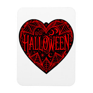 Halloween Hart, Zwarte Hartvorm, Feestdag Magneet