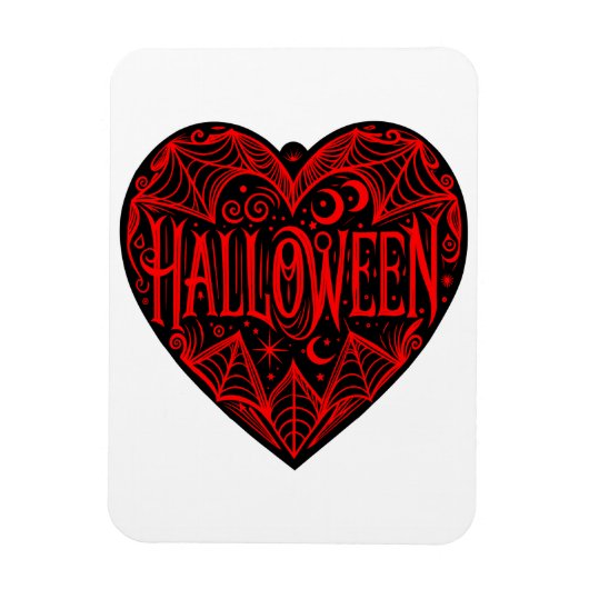 Halloween Hart, Zwarte Hartvorm, Feestdag Magneet (Verticaal)