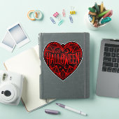 Halloween Hart, Zwarte Hartvorm, Feestdag Sticker (iPad Cover)