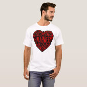 Halloween Hart, Zwarte Hartvorm, Feestdag T-shirt (Voorkant volledig)