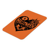 Halloween Hart, Zwarte Hartvorm, Spinnenweb Magneet (Linkerzijde)