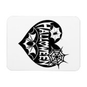 Halloween Hart, Zwarte Hartvorm, Spinnenweb Magneet (Horizontaal)