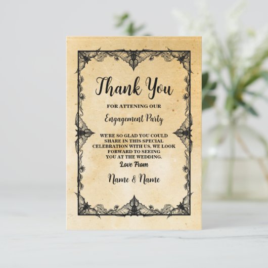 Halloween Hartelijk dank voor de bruiloft van Goth Kaart (Staand voorkant)