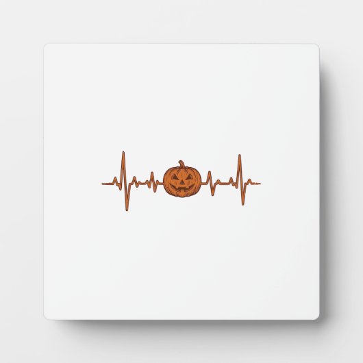 Halloween Hartslag Pompoen Vintage Vector Ontwerp_ Fotoplaat (Voorkant)