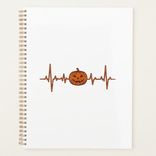 Halloween Hartslag Pompoen Vintage Vector Ontwerp_ Planner (Voorkant)