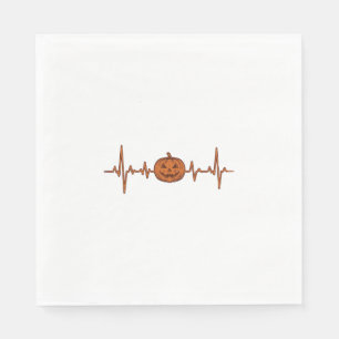 Halloween Hartslag Pompoen Vintage Vector Ontwerp_ Servet