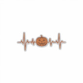 Halloween Hartslag Pompoen Vintage Vector Ontwerp_ Sticker (Voorkant)