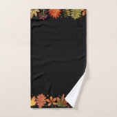 Halloween Harvest Herfst Autumn Leaves Monogram Bad Handdoek (Handdoek)
