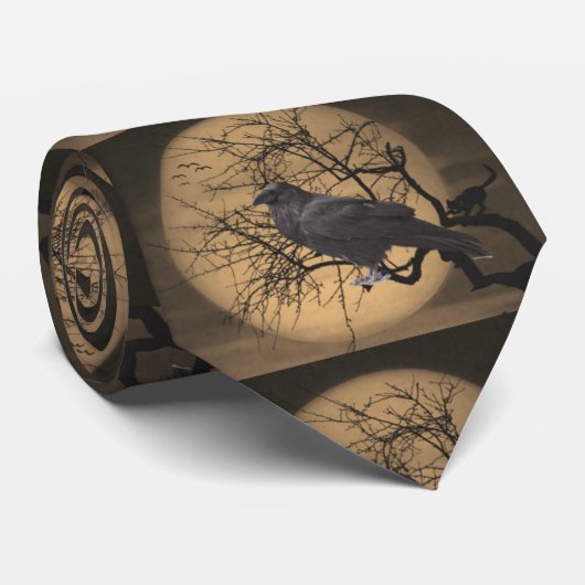 Halloween Harvest Moon met Raven Stropdas (Opgerold)