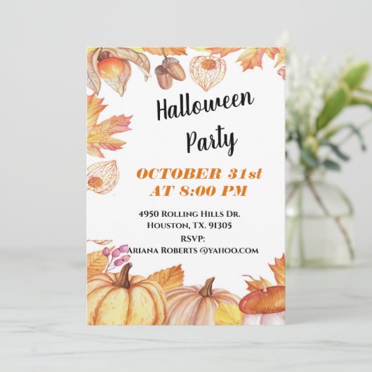 Halloween Harvest uitnodiging (Staand voorkant)