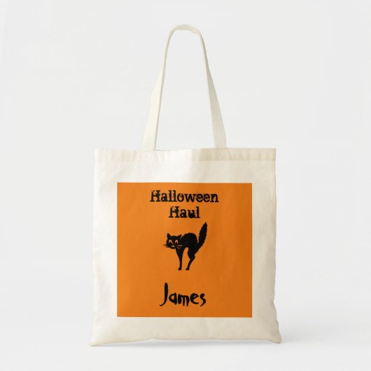 Halloween Haul Oranje en Black Canvas tas (Voorkant)