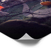 Halloween hauned house begraveyard poster (Hoek)