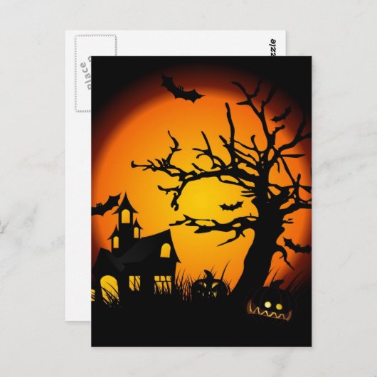 Halloween hauned house briefkaart (Voorkant / Achterkant)