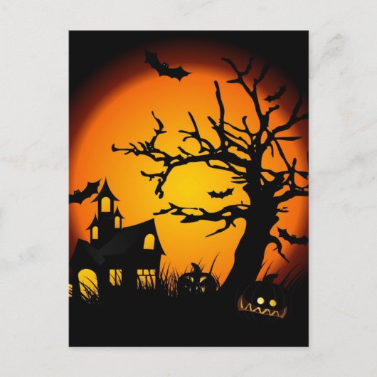 Halloween hauned house briefkaart (Voorkant)