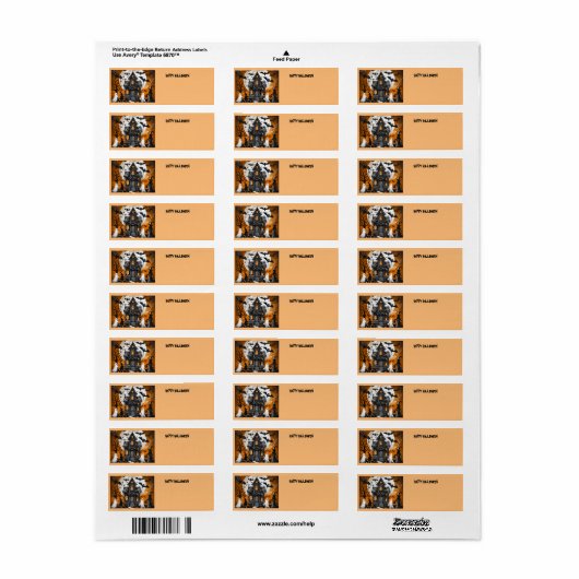 Halloween hauned house etiket (Full Sheet)