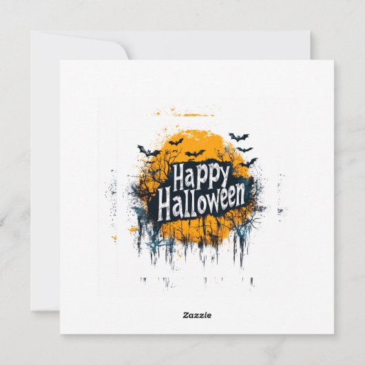 Halloween hauned house feestdagenkaart (Achterkant)